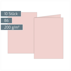 Klappkarten Universalpapier | B6, 200 g/m², rosé, 10 Stück