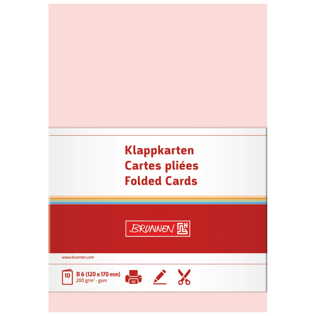 Klappkarten Universalpapier | B6, 225 g/m², rosé, 10 Stück