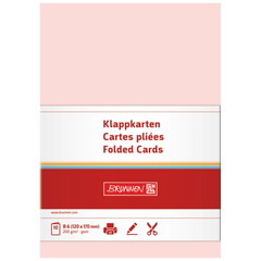 Klappkarten Universalpapier | B6, 225 g/m², rosé, 10 Stück