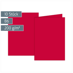 Klappkarten Universalpapier | B6, 225 g/m², mittelrot, 10 Stück