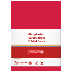 Klappkarten Universalpapier | B6, 225 g/m², mittelrot, 10 Stück