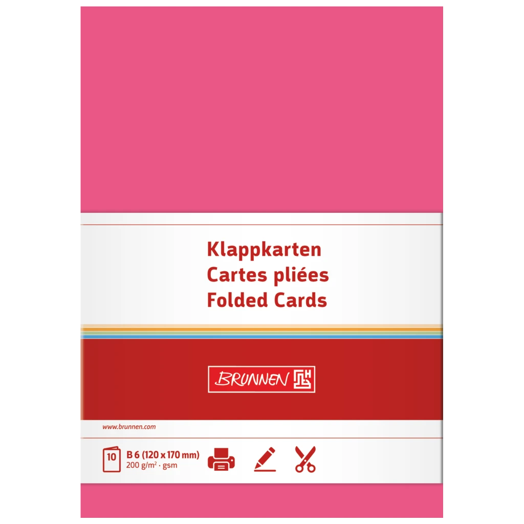 Klappkarten Universalpapier | B6, 225 g/m², fuchsia, 10 Stück