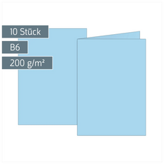 Klappkarten Universalpapier | B6, 225 g/m², hellblau, 10 Stück
