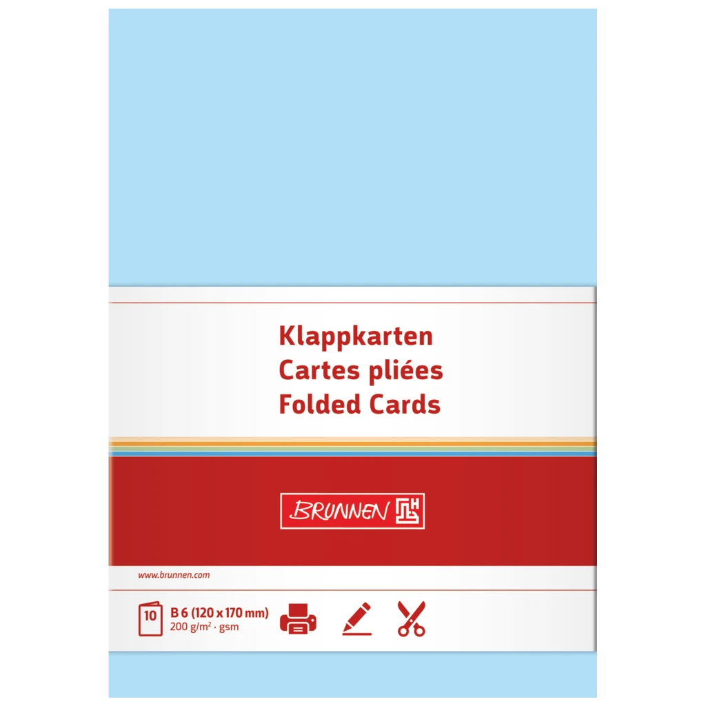 Klappkarten Universalpapier | B6, 225 g/m², hellblau, 10 Stück