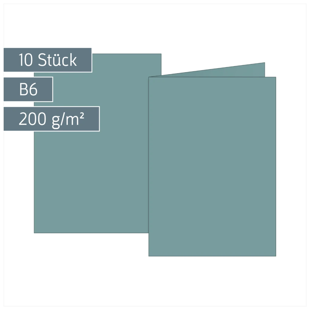 Klappkarten Universalpapier | B6, 225 g/m², petrol, 10 Stück