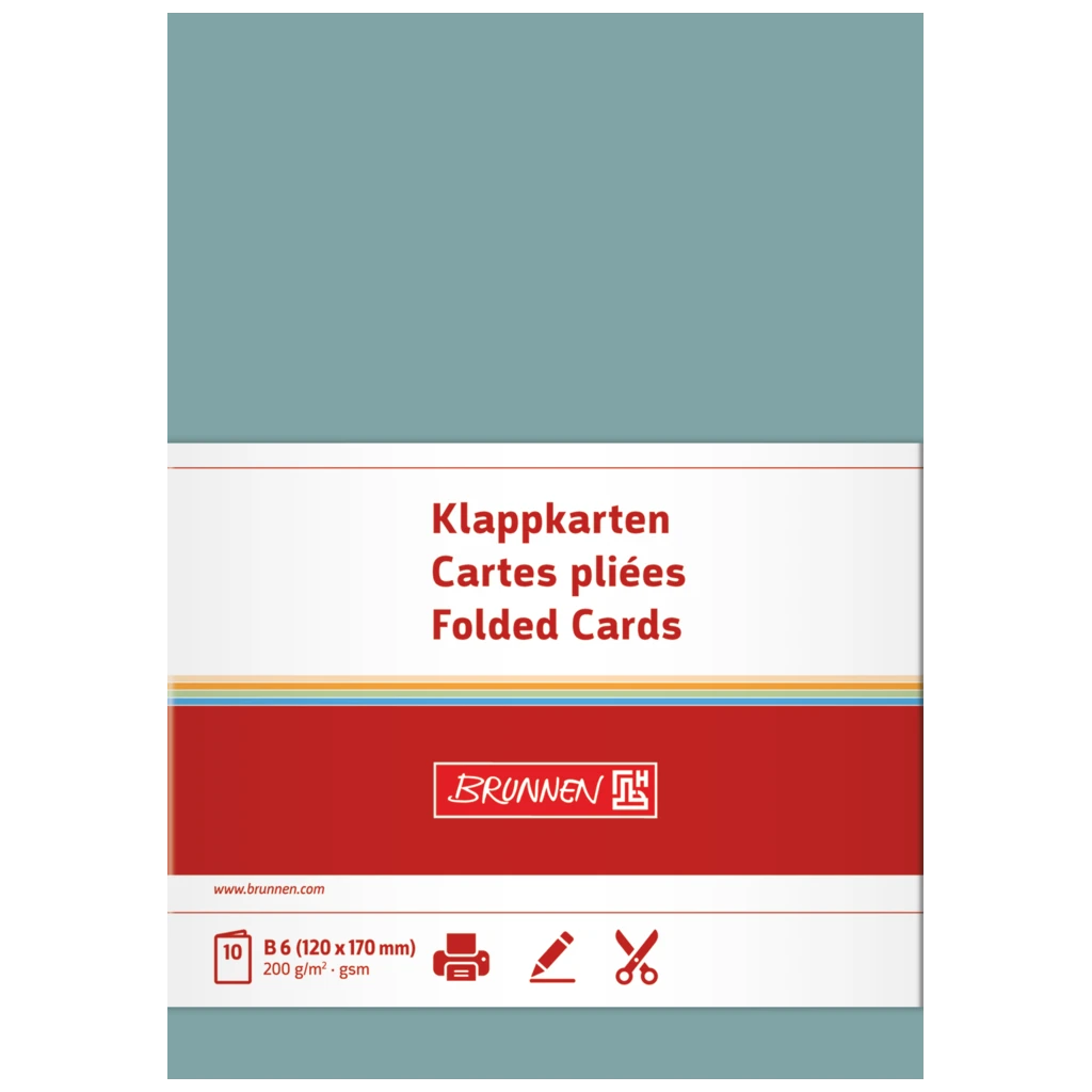 Klappkarten Universalpapier | B6, 225 g/m², petrol, 10 Stück