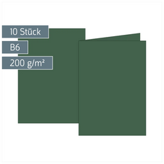Klappkarten Universalpapier | B6, 200 g/m², moosgrün, 10 Stück