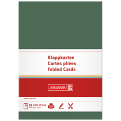 Klappkarten Universalpapier | B6, 225 g/m², moosgrün, 10 Stück