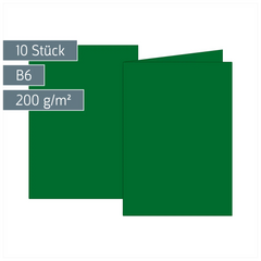 Klappkarten Universalpapier | B6, 200 g/m², dunkelgrün, 10 Stück