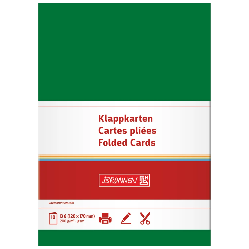 Klappkarten Universalpapier | B6, 225 g/m², dunkelgrün, 10 Stück