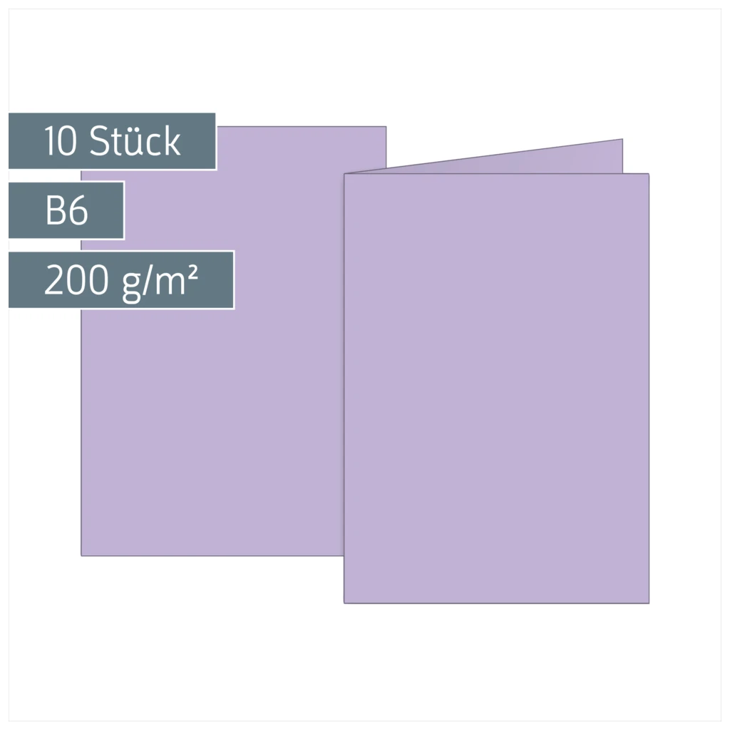 Klappkarten Universalpapier | B6, 225 g/m², flieder, 10 Stück