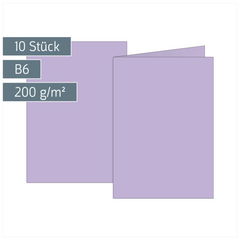 Klappkarten Universalpapier | B6, 200 g/m², flieder, 10 Stück