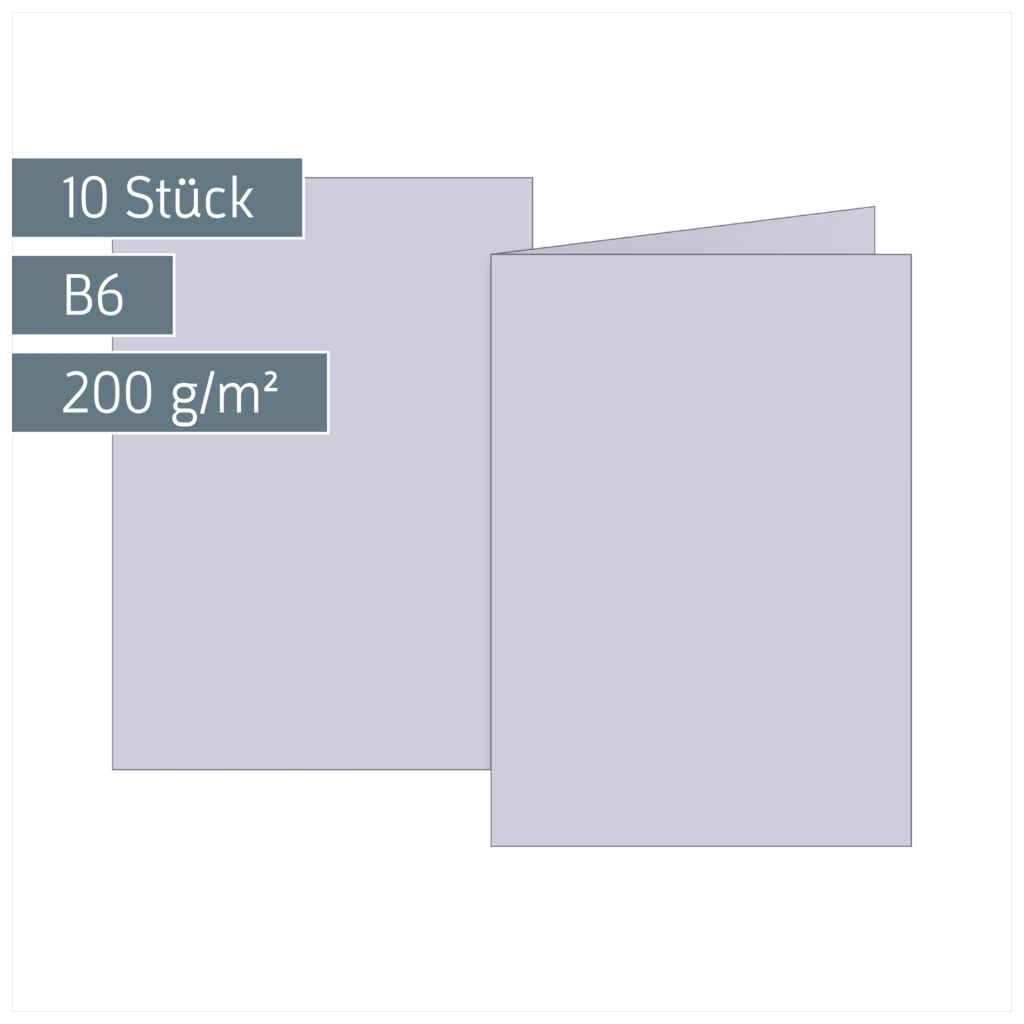 Klappkarten Universalpapier | B6, 225 g/m², lilac, 10 Stück