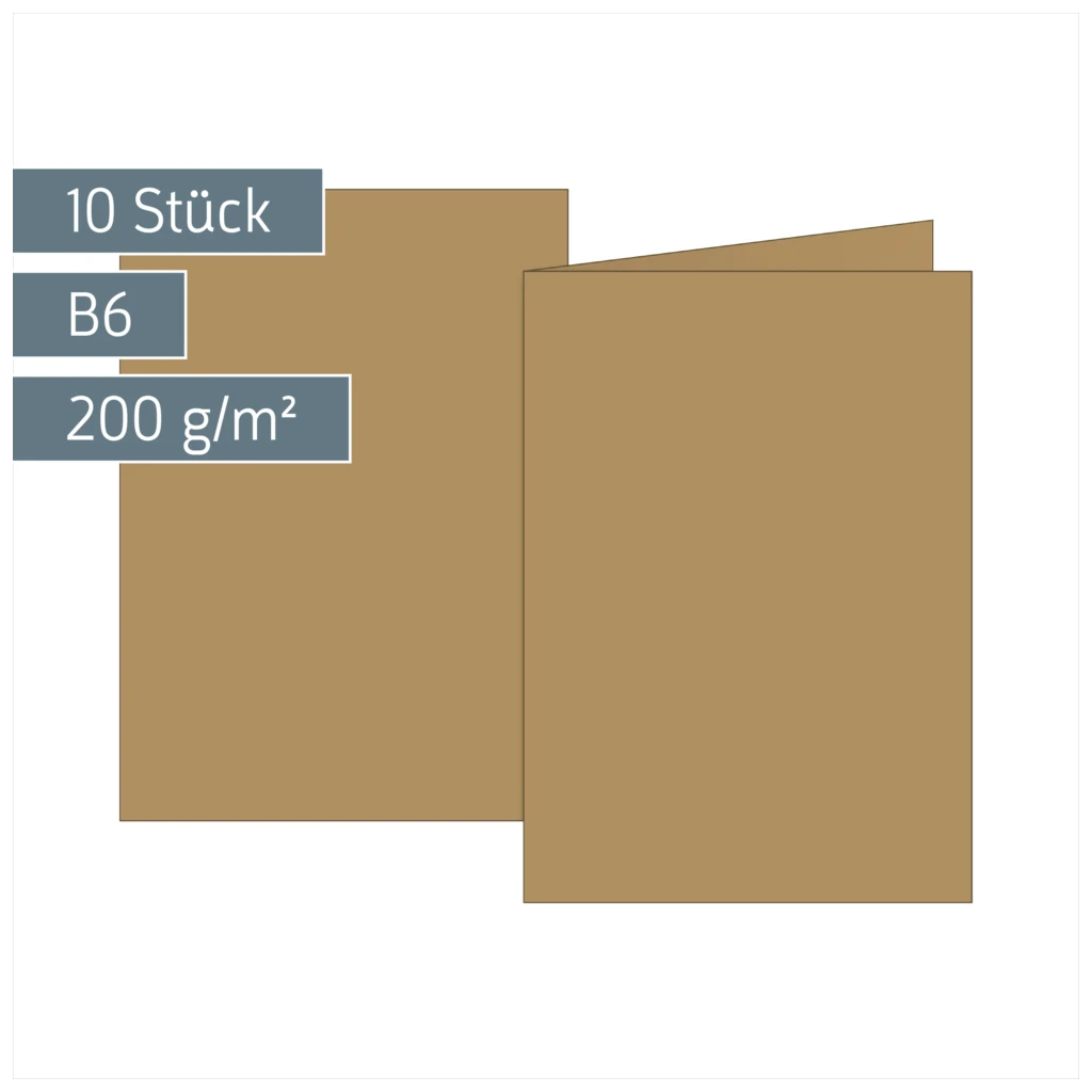 Klappkarten Universalpapier | B6, 225 g/m², sand, 10 Stück