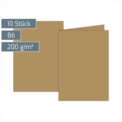 Klappkarten Universalpapier | B6, 225 g/m², sand, 10 Stück