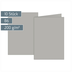 Klappkarten Universalpapier | B6, 225 g/m², grau, 10 Stück