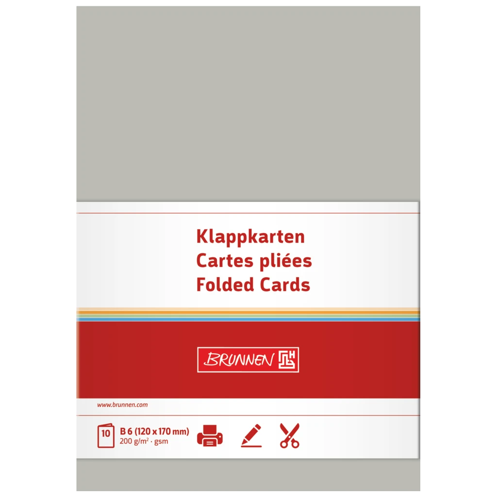 Klappkarten Universalpapier | B6, 225 g/m², grau, 10 Stück