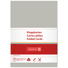 Klappkarten Universalpapier | B6, 225 g/m², grau, 10 Stück