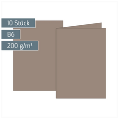 Klappkarten Universalpapier | B6, 225 g/m², taupe, 10 Stück