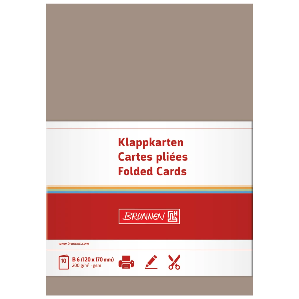 Klappkarten Universalpapier | B6, 225 g/m², taupe, 10 Stück