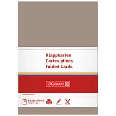 Klappkarten Universalpapier | B6, 225 g/m², taupe, 10 Stück