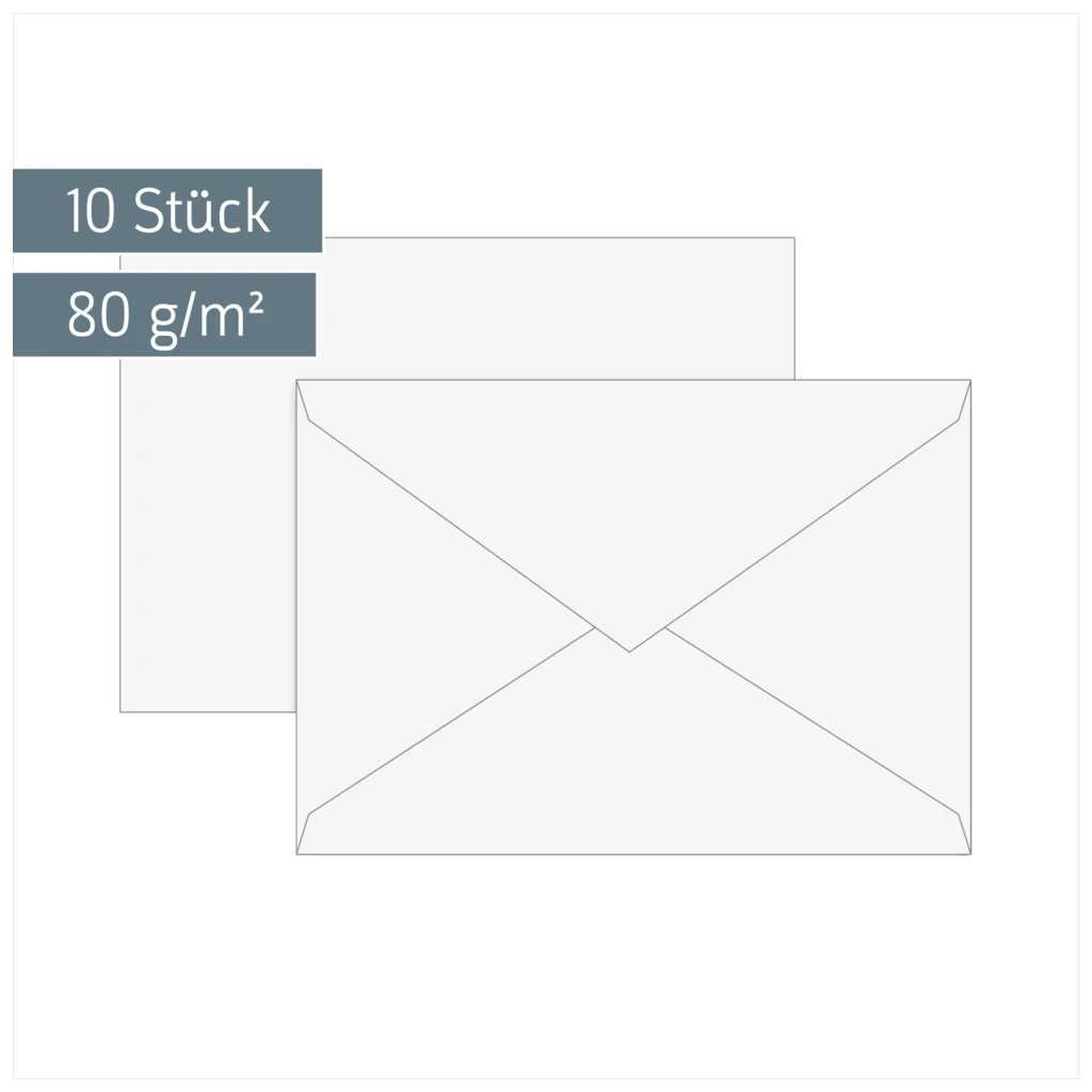 Briefumschläge Universalpapier | B6, 80 g/m², weiß, 10 Stück