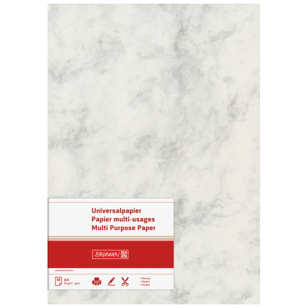 Multifunktionspapier Universalpapier Marmor | A4, 80 g/m², grau, 50 Blatt