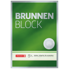 Briefblock Premium „BRUNNEN Block“ | A5, Lineatur 6, 50 Blatt, grün