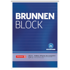 Briefblock „BRUNNEN Block“ Recycling | A5, liniert, 50 Blatt, blau