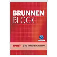 Briefblock „BRUNNEN Block“ Recycling | A5, Lineatur 5, 50 Blatt, rot