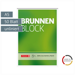 Briefblock „BRUNNEN Block“ | A5, Lineatur 6, 50 Blatt, grün