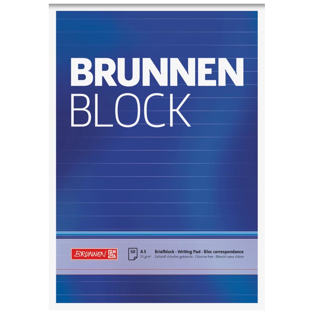 Briefblock „BRUNNEN Block“ | A5, liniert, 50 Blatt, blau