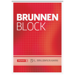 Briefblock „BRUNNEN Block“ | A5, Lineatur 5, 50 Blatt, rot