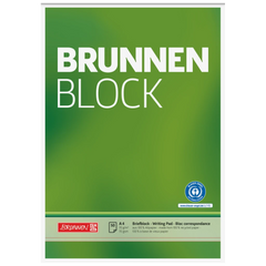 Briefblock „BRUNNEN Block“ Recycling | A4, Lineatur 20, 50 Blatt, grün