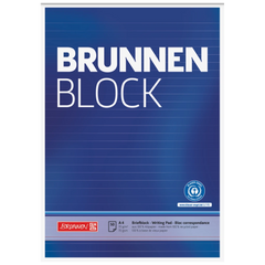 Briefblock „BRUNNEN Block“ Recycling | A4, Lineatur 21, 50 Blatt, blau
