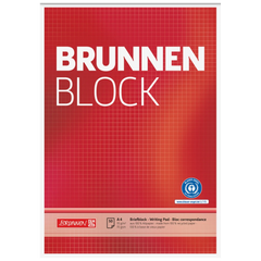 Briefblock „BRUNNEN Block“ Recycling | A4, Lineatur 22, 50 Blatt, rot