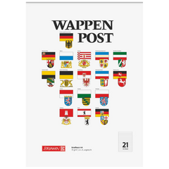 Briefblock „Wappen-Post“ | A4, Lineatur 21, 50 Blatt, mehrfarbig