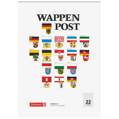 Briefblock „Wappen-Post“ | A4, Lineatur 22, 50 Blatt, mehrfarbig