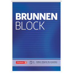 Briefblock „BRUNNEN Block“ | A4, Lineatur 21, 50 Blatt, blau