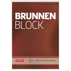 Briefblock „BRUNNEN Block“ | A4, Lineatur 23, 50 Blatt, braun