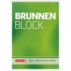 Briefblock „BRUNNEN Block“ gelocht | A4, Lineatur 20, 50 Blatt, grün