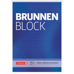 Briefblock „BRUNNEN Block“ gelocht | A4, Lineatur 21, 50 Blatt, blau