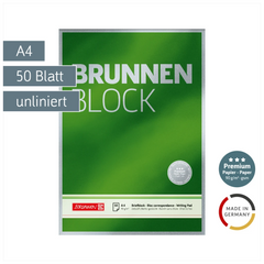 Briefblock Premium „BRUNNEN Block“ | A4, Lineatur 20, 50 Blatt, grün