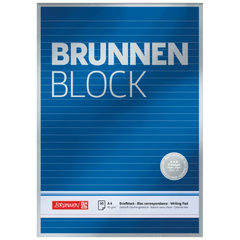 Briefblock Premium „BRUNNEN Block“ | A4, Lineatur 21, 50 Blatt, blau