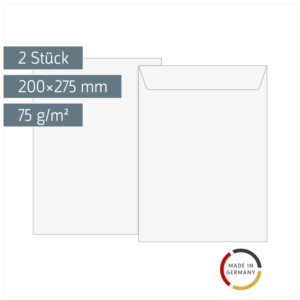 Luftpolstertaschen | 200×275 mm, 14, 75 g/m², weiß, 2 Stück