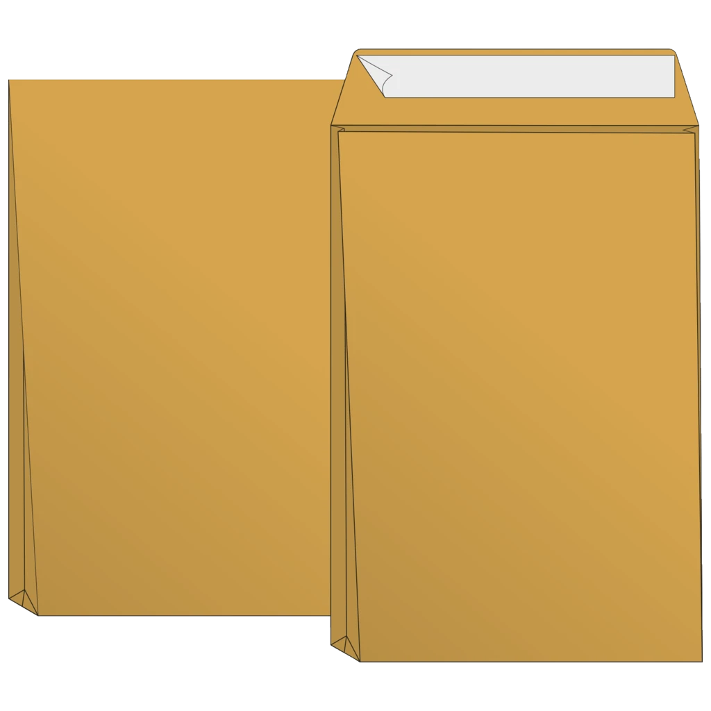 Versandtaschen mit Faltboden | 176×250 mm, B5, 110 g/m², braun, 50 Stück