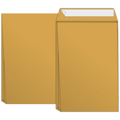 Versandtaschen mit Faltboden | 176×250 mm, B5, 110 g/m², braun, 50 Stück