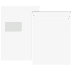 Versandtaschen mit Fenster | 229×324 mm, C4, 120 g/m², weiß, 100 Stück