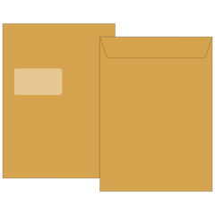 Versandtaschen | 229×324 mm, C4, 90 g/m², braun, 10 Stück