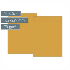 Versandtaschen | 162×229 mm, C5, 70 g/m², braun, 10 Stück